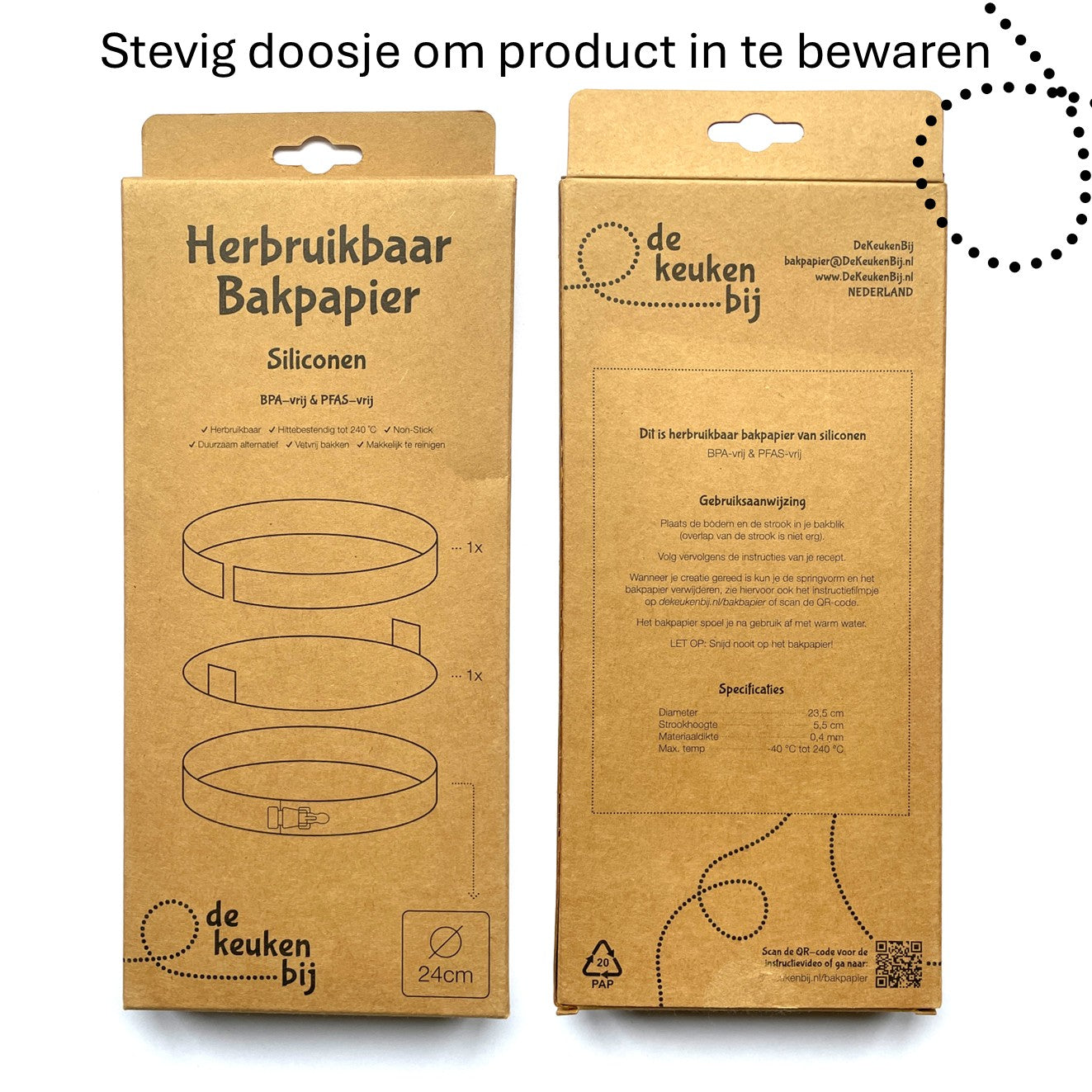 Herbruikbaar Bakpapier Rond voor springvorm van Verstevigd Siliconen – Diameter 24 cm Bakmat – BPA-vrij en PFAS-vrij