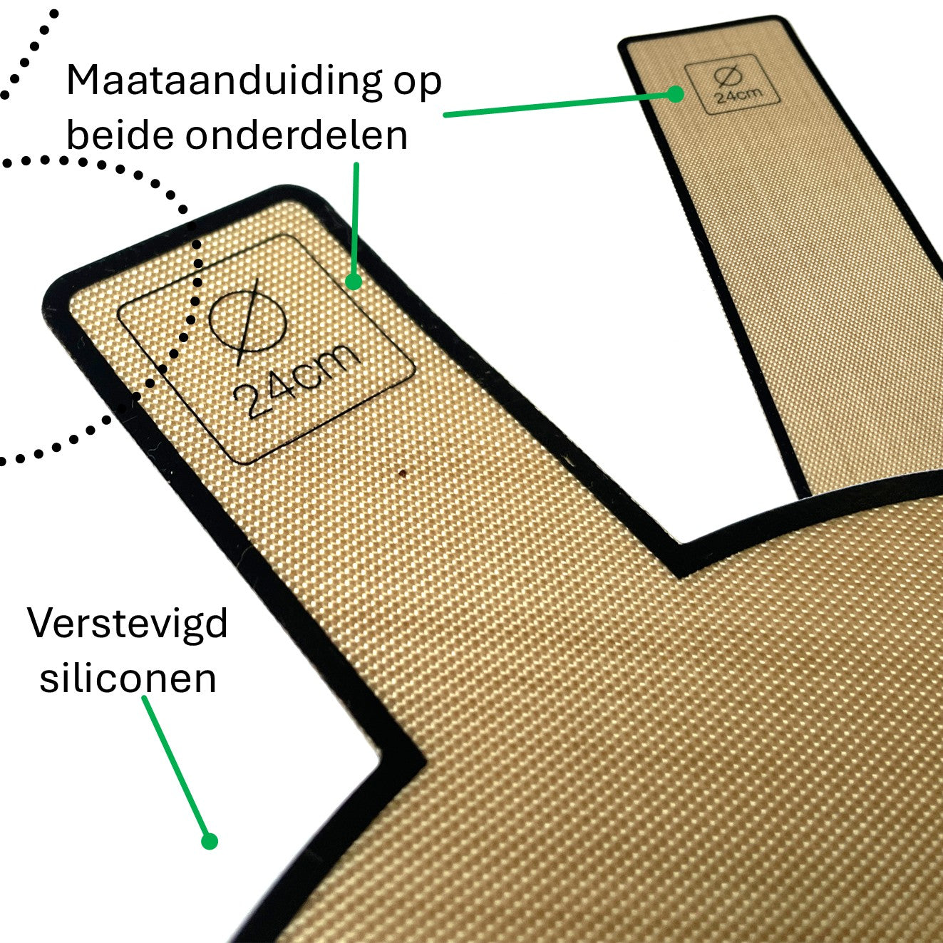 Herbruikbaar Bakpapier Rond voor springvorm van Verstevigd Siliconen – Diameter 24 cm Bakmat – BPA-vrij en PFAS-vrij
