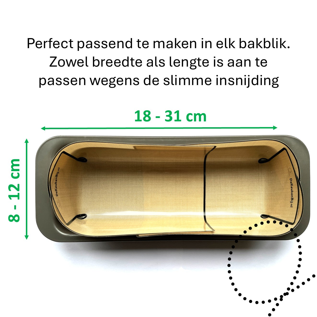 Herbruikbaar Bakpapier voor de Cakevorm van Verstevigd Siliconen – 18-31 x 8-12 cm Bakmat