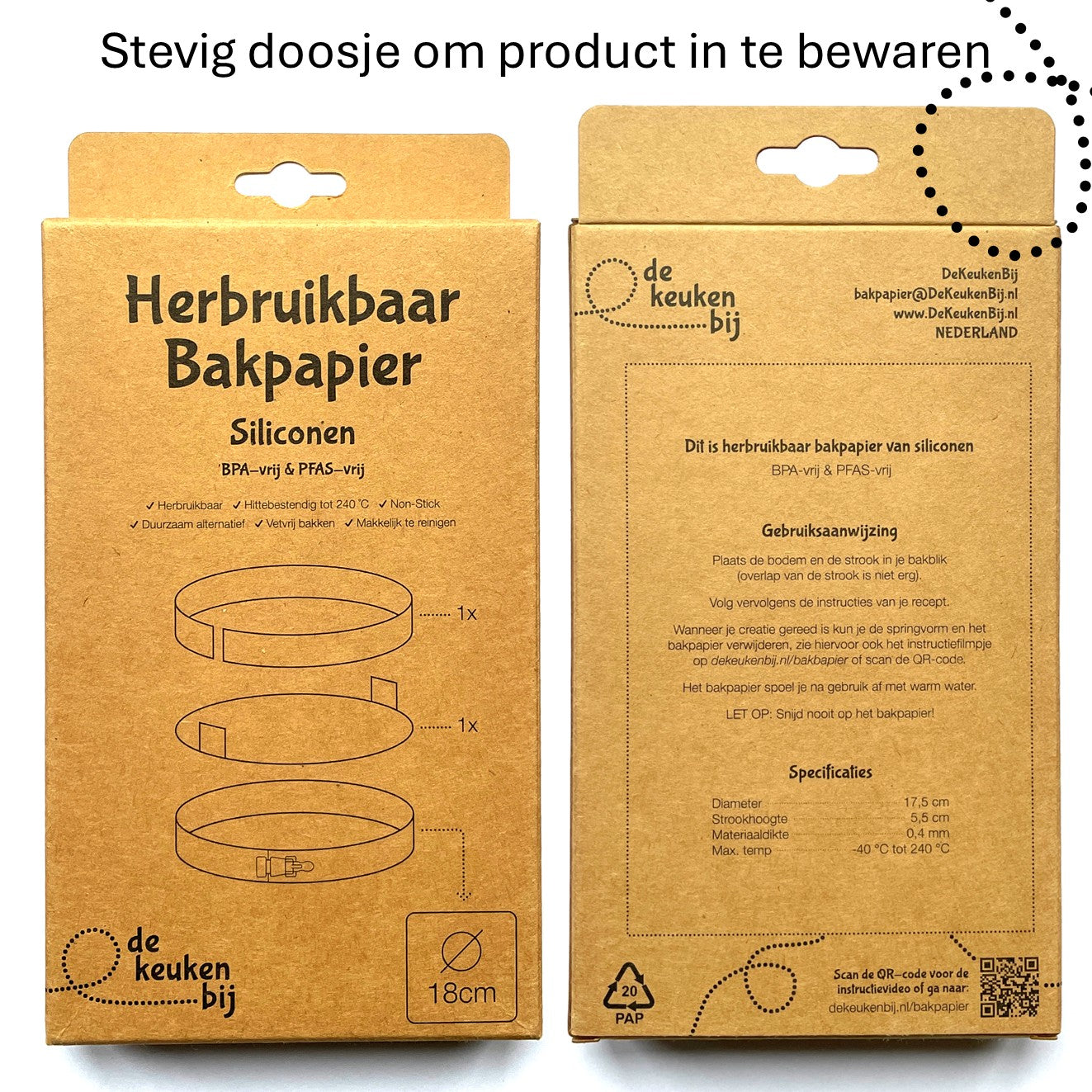 Herbruikbaar Bakpapier Rond van Verstevigd Siliconen – Diameter 18 cm Bakmat – BPA-vrij en PFAS-vrij