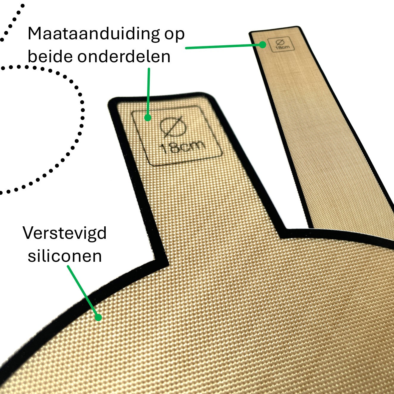Herbruikbaar Bakpapier Rond van Verstevigd Siliconen – Diameter 18 cm Bakmat – BPA-vrij en PFAS-vrij
