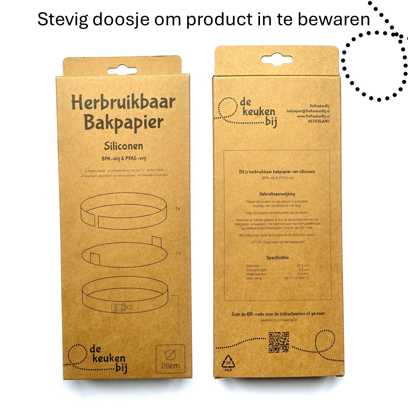Herbruikbaar Bakpapier Rond voor springvorm van Verstevigd Siliconen – Diameter 26 cm Bakmat – BPA-vrij en PFAS-vrij
