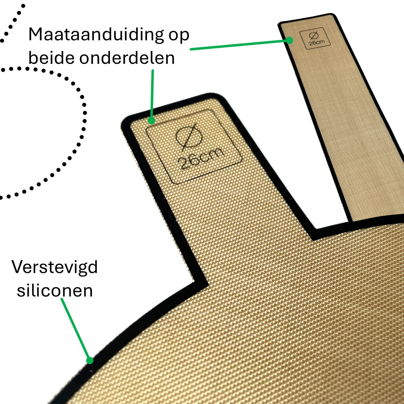 Herbruikbaar Bakpapier Rond voor springvorm van Verstevigd Siliconen – Diameter 26 cm Bakmat – BPA-vrij en PFAS-vrij