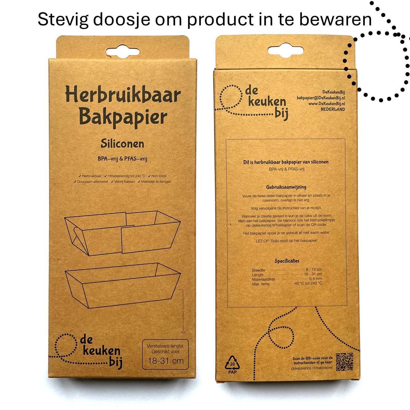 Herbruikbaar Bakpapier voor de Cakevorm van Verstevigd Siliconen – 18-31 x 8-12 cm Bakmat